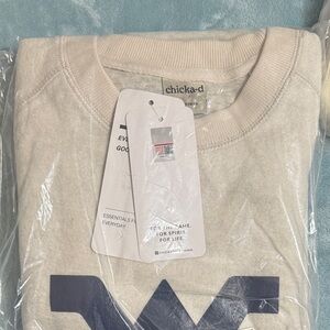 NSIB official WVU sweatshirt Chicka-d Cream with Navy Logo collegiate team